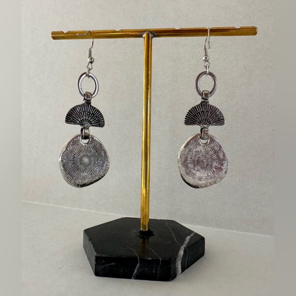 Bohemian Silver Dangle Earrings - Picture 3 of 11